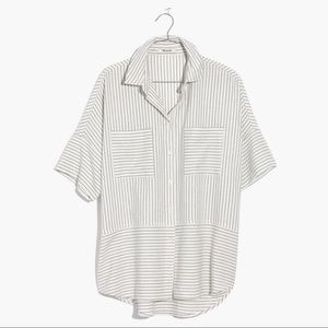 Madewell striped flannel courier button down shirt